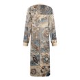 thumbnail image 5 of Women's Slim Dresses A-Line Dress Long Style Elegant Atmospheric 3D Print Casual Loose Long Sleeve Dress Autumn Winter Women's Dresses Trend 2025 Beige L, 5 of 6