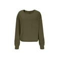 thumbnail image 4 of FAIWAD Long Sleeve Tops for Women Pleated Long Sleeve Crewneck Shirts Trendy Casual Clothes, 4 of 6