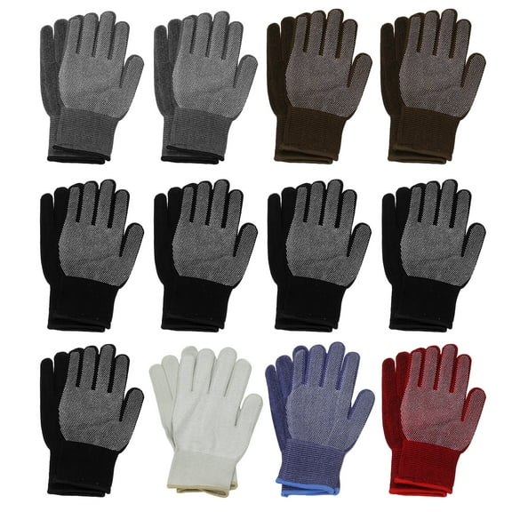 Falari 12-Pack Assorted Men Unisex Anti-Slip PVC Dot Knit Gloves Work Gloves Driving Gloves Riding Gloves Garden Gloves