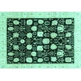 thumbnail image 1 of Ahgly Company Indoor Rectangle Oriental Turquoise Blue Traditional Area Rugs, 4' x 6', 1 of 4