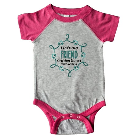 

Inktastic I Love My Friend Ovarian Cancer Awareness Gift Baby Boy or Baby Girl Bodysuit