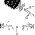 thumbnail image 3 of KOMI Compatible with Apple Watch Ultra Band 38mm 40mm 41mm Series 9 8 7 6 5 4 3 2 1 Smartwatch wistband Bracelet Strap Interchangeable Charms Dressy Bracelet for Women Silver, 3 of 6