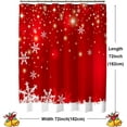 thumbnail image 6 of Christmas Shower Curtain, Red Christmas Snowflakes Shower Curtains for Bathroom Decor, Red Winter Holiday Shower Curtain, Xmas Funny Glitter Sparkle Fabric Cloth Bath Curtain, 72x72 Inch, 6 of 6