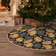thumbnail image 5 of Daiia Hamburgers Hot Dogs Drawing Merry Christmas Tree Skirt , Xmas Large Lace-up Tree Skirt, Santa Snowflakes Rustic Home Decorations New Year Party Farmhouse Decor-48", 5 of 6