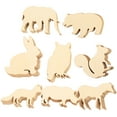 thumbnail image 1 of MasteelfCA 48 Pcs Découpes en Bois Non Finies Forêt Animale, 1 of 7