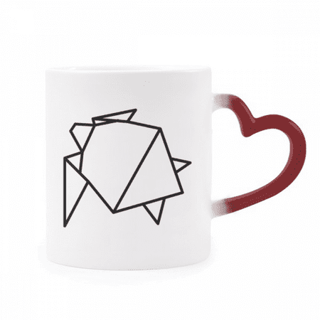 

Origa Tortoise Geometric Shape Heat Sensitive Mug Red Color Changing Stoneware Cup