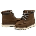 thumbnail image 3 of Fupoia Boys Ankle Boots Kids Casual Sneakers with Lace Up​ Brown 8 Toddler, 3 of 6