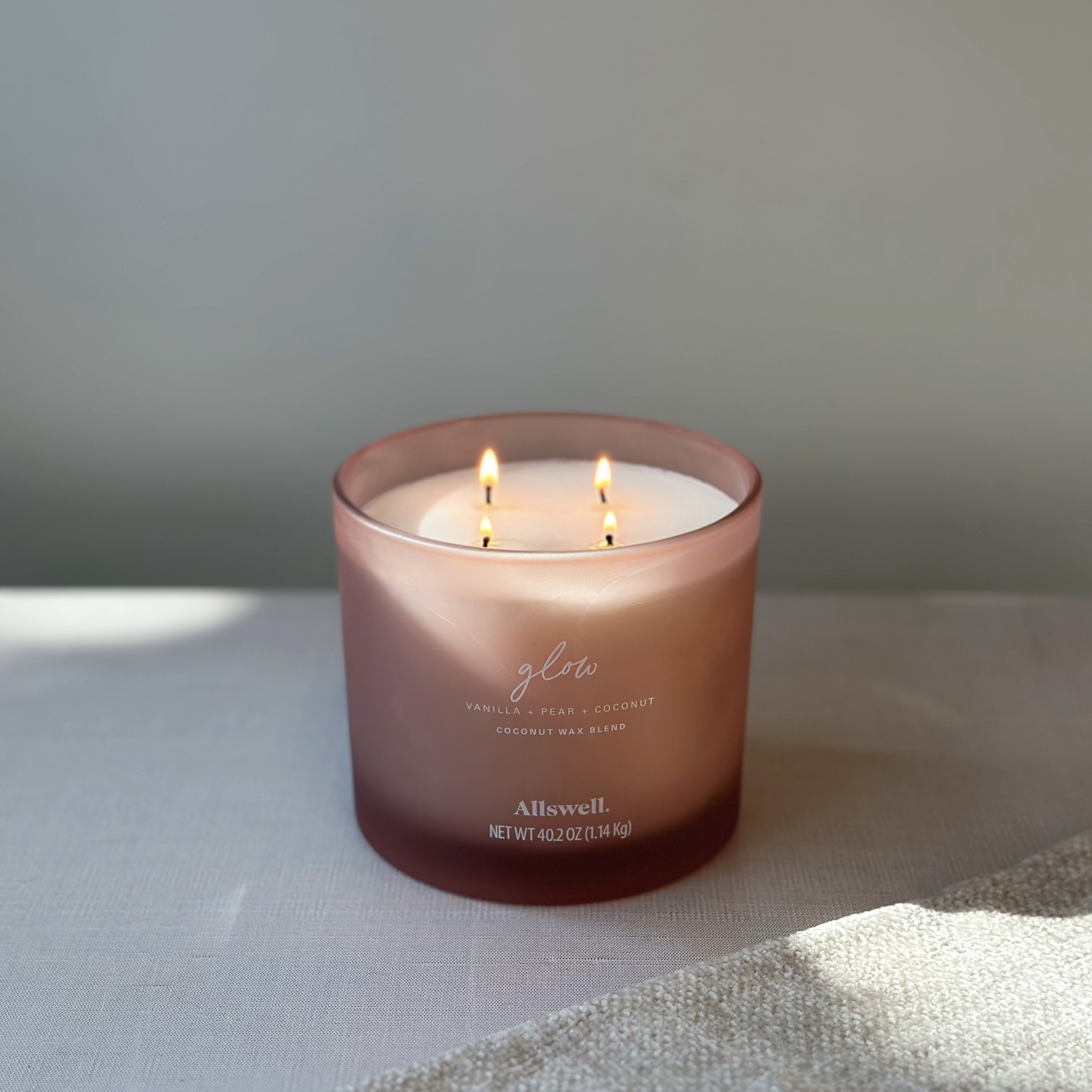 Allswell Glow 4-Wick Scented Spa Jar Candle, Vanilla Pear Coconut photo 5