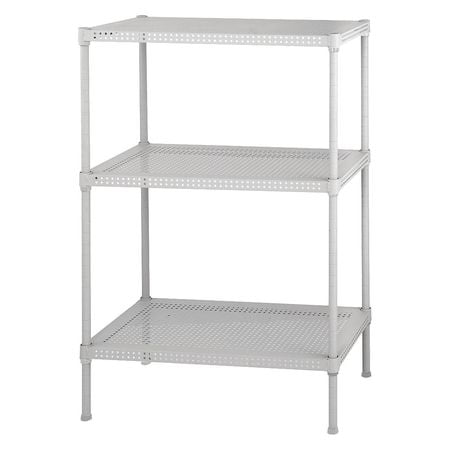 Muscle Rack PWS241228-3W Steel Wire Shelving 110 lb Per Shelf Capacity 3 Adjustable Shelves White by Muscle Rack 28 Height x 24 Width x 12 Depth 