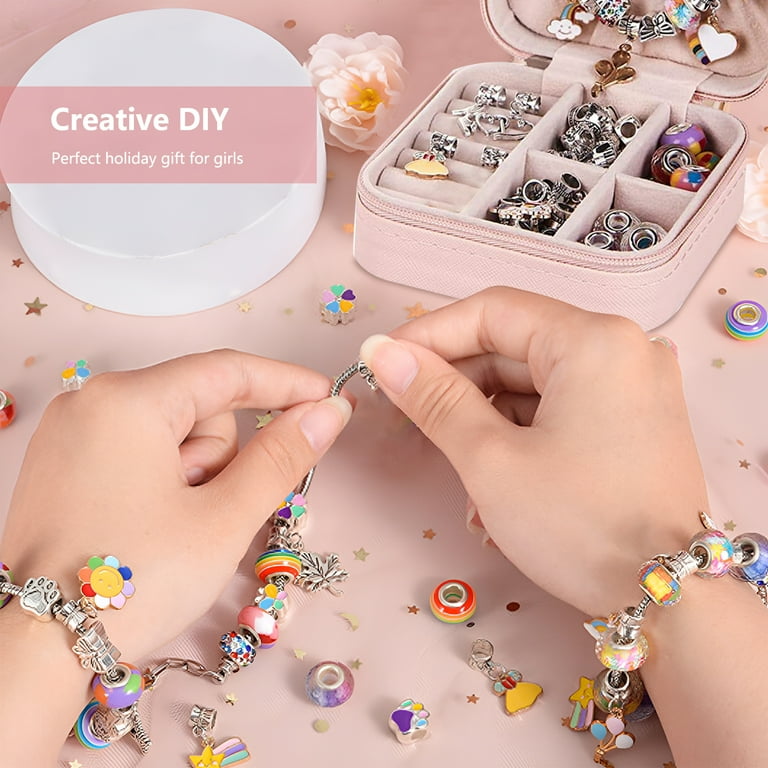 Children Charm Bracelet Making Kit Gift Box Fun Cute Jewelry