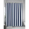 thumbnail image 5 of Fsddascl Navy Blue Striped Shower Curtain Set - Small 36" x 72" Bathtub Curtain with 12 Hooks, Modern Farmhouse Blue White Stripes Waterproof Fabric Stall Shower Curtains for Bathroom/Bathtub, 5 of 6