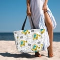 thumbnail image 3 of Wukai Dinosaur on Excavator Print Zipper Bag,large Beach Tote Bag,Waterproof Sandproof Bag,Grocery and Picnic Tote Travel Bag, 3 of 5