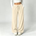 thumbnail image 2 of LUVDA Soft Ribbed Knit Relaxed Fit Pants for Women Fall Winter Gentle Casual Comfort, 2 of 8