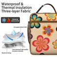 thumbnail image 2 of Tropical Flower and Leaves Insulated Lunch Box Teen Reusable Lunch Bag Water-Resistant Portable Lunch Bag Picnic Beach, 2 of 6