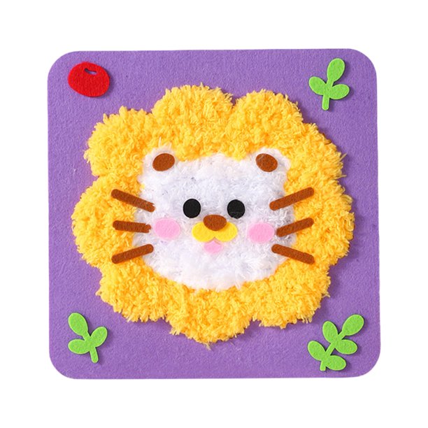 Kit Artesanía Costura Bordado Bricolaje Juego Muñecas Dibujos Arts Crafts (Lion)