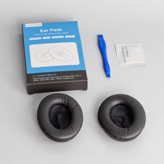 LianChuang Replacement Earpads for Bose QuietComfort 45 (QC45), QC SE & QC Wireless Headphones - Protein Leather & Soft Memory Foam Ear Cushions with Dustproof Scrim