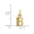 thumbnail image 3 of 14k & Rhodium Polished .01ct Diamond Initial B Pendant in 14k Yellow Gold w/ Rhodium Plating, 3 of 3