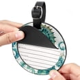 thumbnail image 2 of Hippocampus Set of 2pcs PU Leather Round Suitcase Tags with Privacy Cover and Name ID Tag - Ideal for Travel Luggage, Handbags, Backpacks, School Bags, 2 of 6