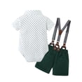thumbnail image 2 of CARETOO Infant Boy Clothes Suit Newborn Formal Outfits Dress Shirt Bowtie Suspender Shorts 3Pcs Set, 2 of 18