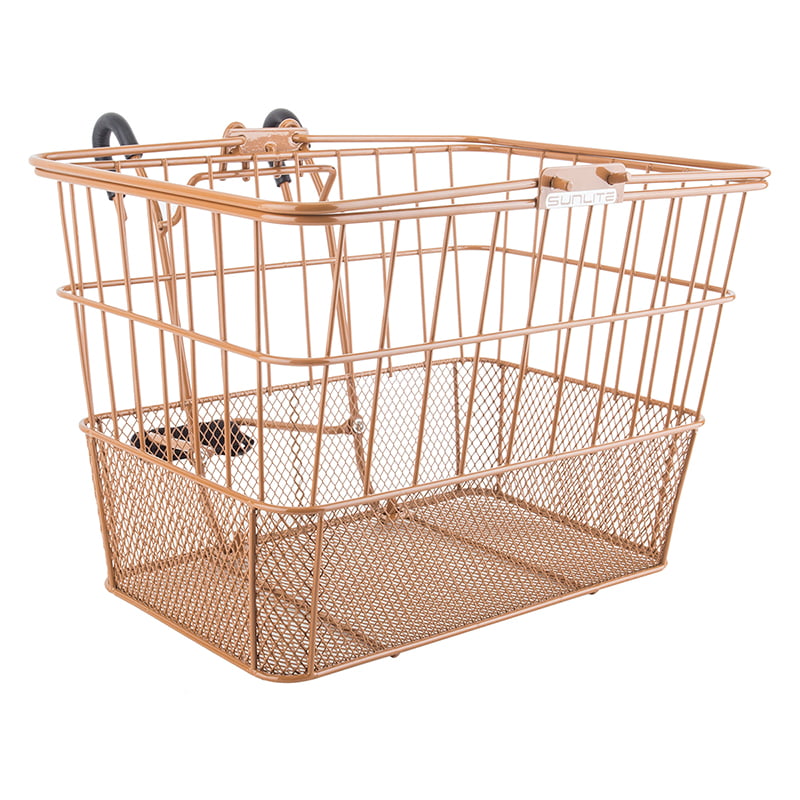NEW 14" RISE STEEL WIRE FRONT BASKET W/BRACES 333D IN WHITE. 