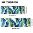 thumbnail image 2 of Teal Green Blue Watercolor Wave Hallway Runner Rug, 60x18 Inches Modern Abstract Long Floor Mat, Non-Slip Washable Coastal Art Rug for Entryway Kitchen, 2 of 9