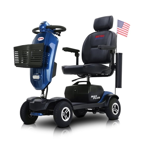 Leadzm Secure 4-Wheel Mobility Scooter with Charger, Blue, 350 lb Limit