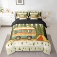 thumbnail image 3 of Manfei Kawaii Camper Queen Bedding 7pcs,Cartoon Adventure RV Accessories Bedding Comforter Set Queen,Cream Olive, 3 of 6