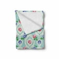 thumbnail image 2 of Shabby Flora Soft Flannel Fleece Throw Blanket, Baroque Inspired Colorful Roses on Victorian Pattern Fragrance Buds Art, Cozy Plush for Indoor and Outdoor Use, 70" x 90", Multicolor, by Ambesonne, 2 of 6