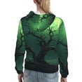 thumbnail image 7 of Salouo Green Night Sky Moon Branches Pattern Hoodie Sweatshirts for Women, Autumn Pullover Hoodie Workout Sweat Women's Long Sleeve Preppy Sweatshirts-Large, 7 of 7