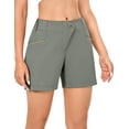 thumbnail image 2 of Little Donkey Andy 5 Inch Inseam nylon Shorts for Women Stretch Quick Dry Shorts for Hiking Travel Casual Gray Green 2XL, 2 of 7