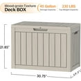 thumbnail image 3 of 45 Gallon Deck Box, Small Outdoor Storage Box Waterproof, UV-Resistant and Weatherproof Outside Resin Storage Bin for Outdoor Patio Furniture Pillows, Pool Supplies, Garden Tools, Greige, 3 of 14
