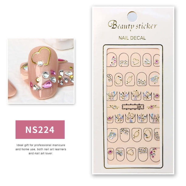 Accesorios para decoración de uñas, pegatinas para uñas con diamantes de imitación bronceadores 3D.