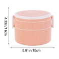 thumbnail image 3 of Portable Bento Box,Stackable Double-Layer Round Lunch Box,Microwave-Safe,Large Capacity Leakproof Food Storage Container for Work Travel, 3 of 7
