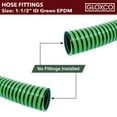 thumbnail image 6 of Gloxco Heavy Duty EPDM All Weather Suction Hose, Black Tube, Lime Green Helix, 50 PSI Max Pressure, 1-1/2" Inside Diameter, 30 ft Length, 6 of 6