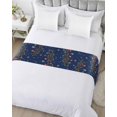 thumbnail image 5 of Xipuska Blue Christmas Snowman Bed Runners for Twin Size Bed, Decorative Bed Throws for Foot of Bed, Xmas Snowflake Elk Tree Balls Bed Runner Sofa Throw Bedding Scarf Protector Slipcover for Bedroom, 5 of 6
