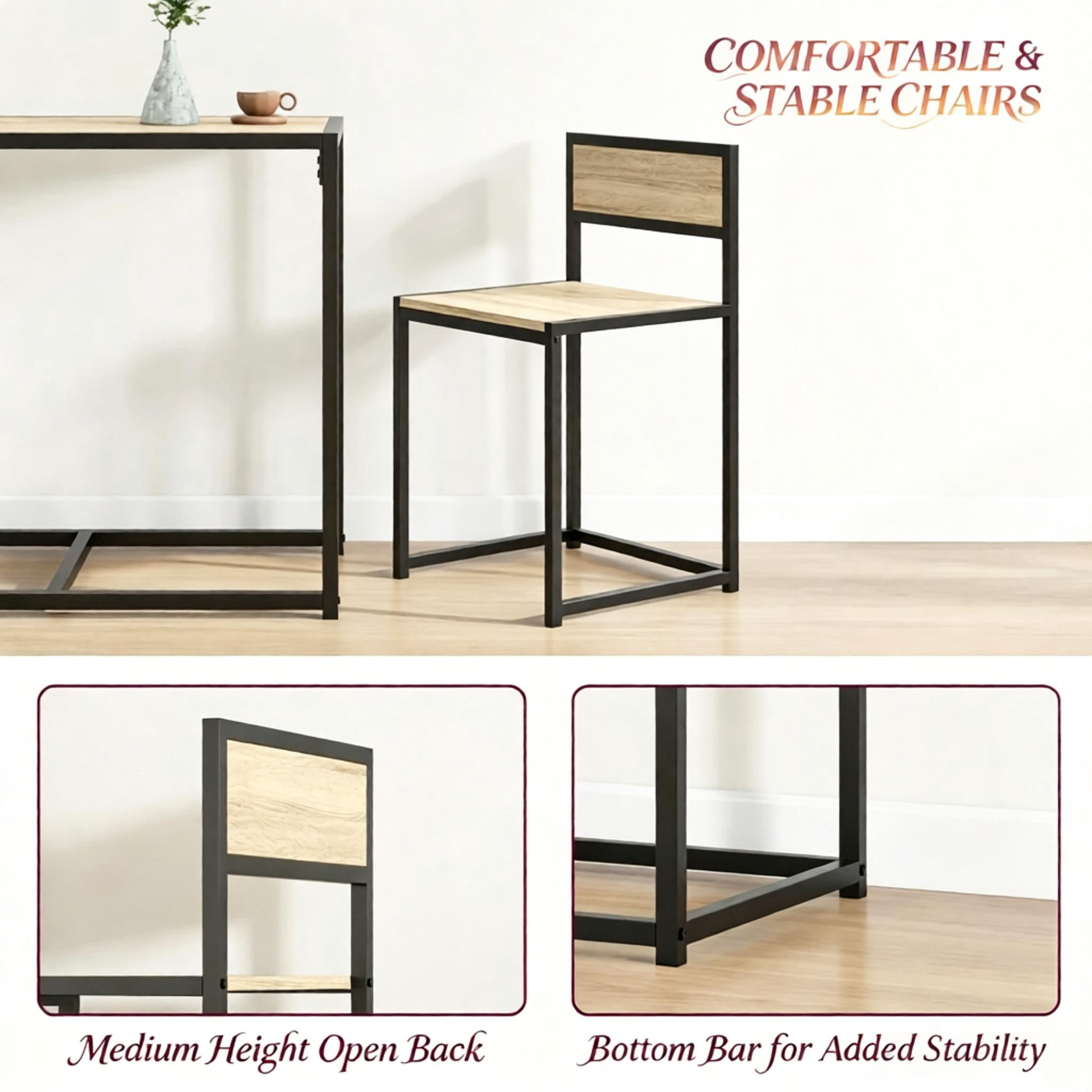 3-Piece Table and Chair Set, Kitchen Table Furniture Set, Dining Furniture Set, Conversation Furniture Set