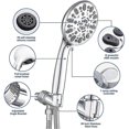 thumbnail image 5 of Cabezal de ducha, cucm de alta presión, 4 ajustes de pulverización con manguera, cabezal de ducha de mano para Spa de masaje ajustable con manguera de 1,5 m, cromado, 5 of 5