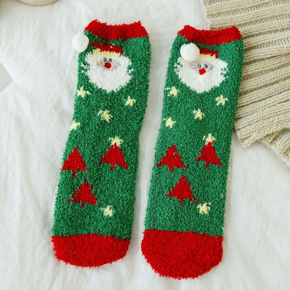 GILIGEGE 1 Pairs Womens Fuzzy Socks Cozy Winter Warm Fluffy Soft Cute Animal Fuzzy Home Slipper Socks Fleece Soft Winter Warm Slipper Sock for Women Girls Xmas Holiday Party Gifts