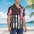 thumbnail image 2 of KLL Men's Hawaiian Shirt Short Sleeve Button Down Beach Shirts-Ribbon Breast Cancer Awareness, 2 of 5