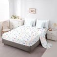 thumbnail image 5 of jejeloiu Chic Bow Ribbon 7-Piece Bedding Comforter Set,Blue White King Bedding Sets For Bowknot Lover Reversible, 5 of 7