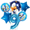 thumbnail image 3 of Decoraciones de Sonic the Hedgehog para fiesta de cumpleaños de niños, vajilla de papel, suministros para decoración de pasteles, Kit de globos para Baby Shower, pancarta, 3 of 5
