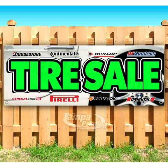 Tire Sale Logos 13 oz Vinyl Banner With Metal Grommets