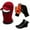 Red, variant on APEXFWDT Mens Winter Knitted Balaclava Beanie Hat Gloves Socks 3 Gift Set Thermal Fleece-lined Warm Cycling Ski Mask Set