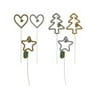Holiday shape picks, assorted gold and silver