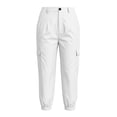 thumbnail image 5 of Kvture Womens Cargo Capris Pants Elastic Waist Hiking Pants Summer Casual Holiday Pants with Pockets White Pant XXL, 5 of 9
