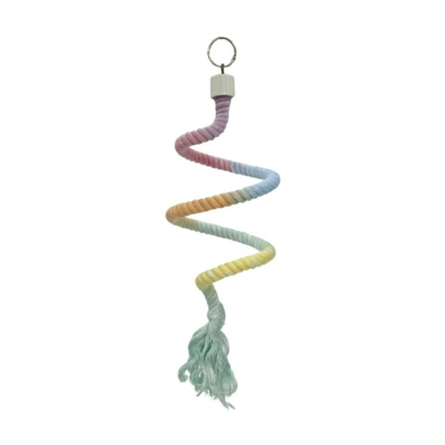 Bird Rope Parrot Swing Rope colgando loro de pie de pie para masticar Juguete para pinzones pequeños a regulares pájaros de aves de tamaño regular Colgante de metal de 80 cm
