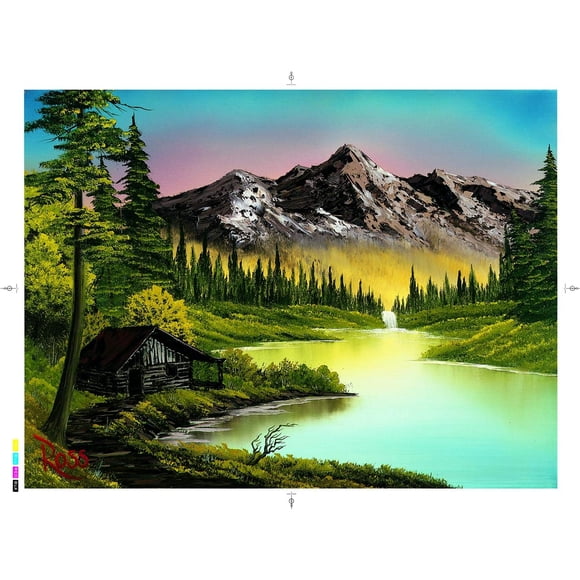 Rompecabezas Toynk Bob Ross Mountain Retreat 1000 piezas