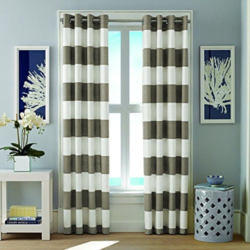 Nautica Cabana Stripe D Set 52 X 84 Taupe Com Nautica Cabana Stripe D Set 52 X, Blue And White Striped Curtains Uk