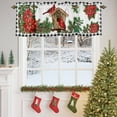 thumbnail image 4 of Valances for Windows Christmas Winter Leaf Rod Pocket Cafe Window Treatments Valance Curtains for Kitchen Bathroom Laundry Basement Windows 54"x18", 4 of 7