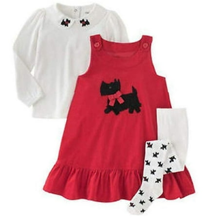 - Gymboree Girls 3 Piece Red Corduroy Jumper Dress (Red, 4)